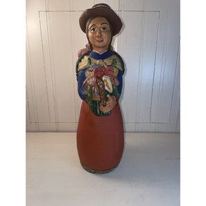 Indigenous Handmade clay figurine 12” with Intricate Design